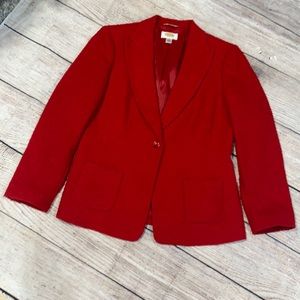 Talbots petites Red blazer wool blend coat sz 8 Petites